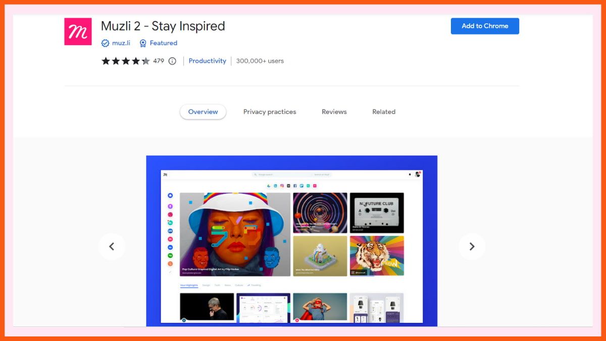 Muzli 2 - Migliore estensione di Chrome per grafici
