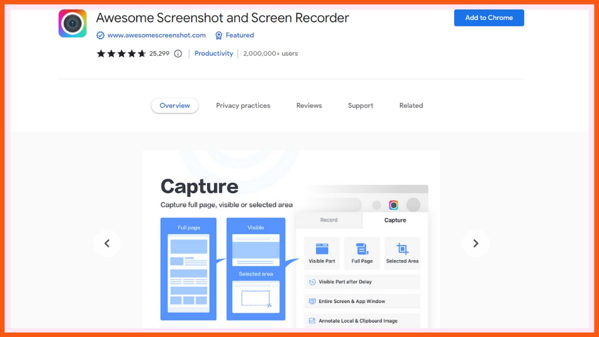 Fantastico screenshot e registratore dello schermo: la migliore estensione di Chrome per grafici