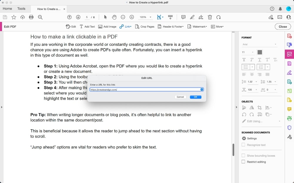 adăugați un link către un PDF