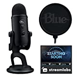 لوجيتك Blue Yeti Game Streaming Kit مع Yeti USB Gaming Mic ، برنامج Blue VO! CE ، سمات Streamlabs الحصرية ، مرشح Pop Blue مخصص ، PC / Mac / PS4 / PS5