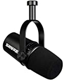 ميكروفون Shure MV7 USB للبث الصوتي والتسجيل والبث المباشر والألعاب ، خرج سماعة رأس مدمج ، ميكروفون ديناميكي USB / XLR معدني بالكامل ، تقنية عزل الصوت ، TeamSpeak & Zoom Certified - أسود