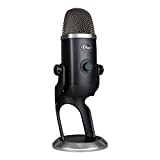 ميكروفون مكثف USB احترافي من Blue Yeti X لأجهزة الكمبيوتر الشخصي ، وأجهزة Mac ، والألعاب ، والتسجيل ، والبث ، والبث الصوتي على الكمبيوتر الشخصي ، وميكروفون سطح المكتب بقياس عالي الدقة ، وإضاءة LED ، وتأثيرات VO! CE باللون الأزرق - أسود