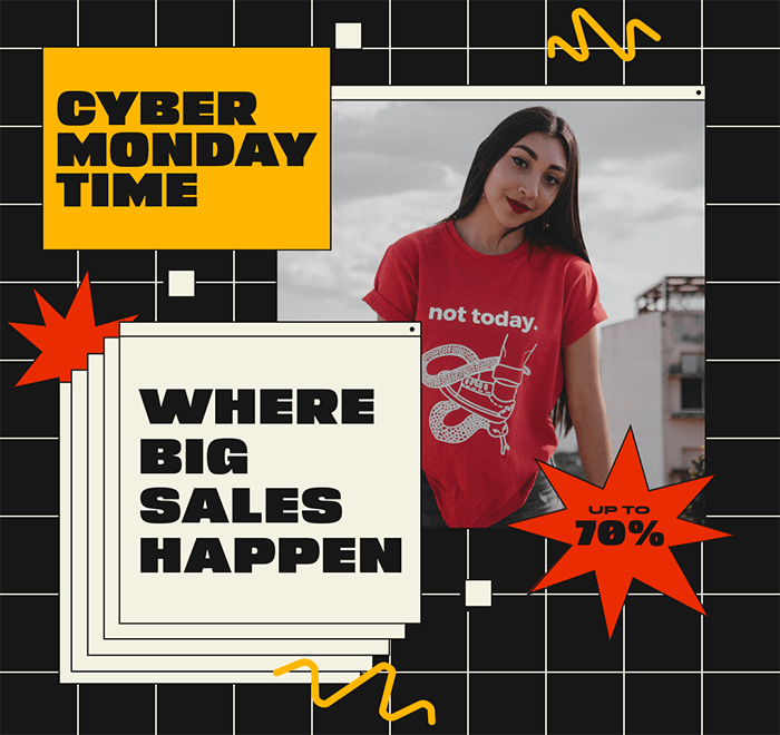 Instagram Post Creator يقدم عرضًا ترويجيًا في Cyber ​​Monday لمتجر ملابس