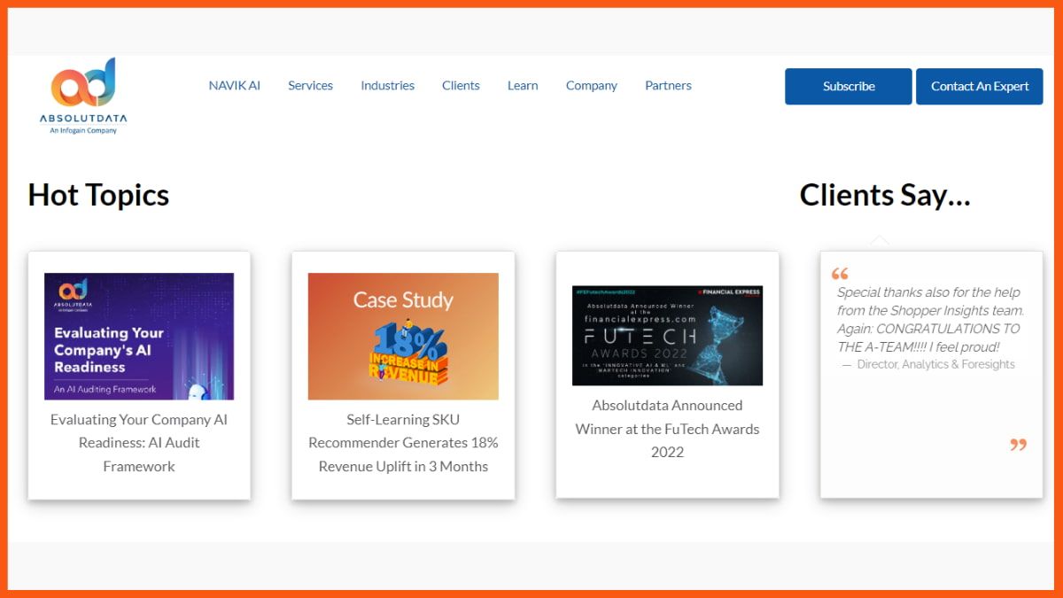 Absolutdata - Perusahaan Analitik Teratas di India