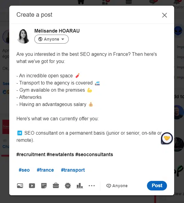 post de recrutare