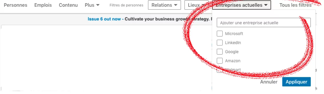 linkedin 按公司過濾