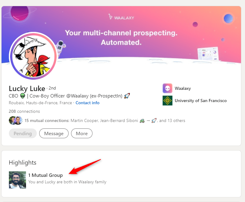 член группы linkedin для отправки сообщения на linkedin