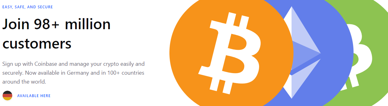 coinbase: ซื้อ crypto ในเยอรมนี