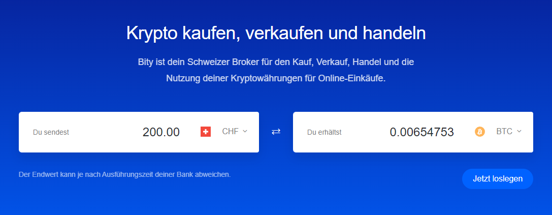 BITY: ซื้อ crypto ในเยอรมนี