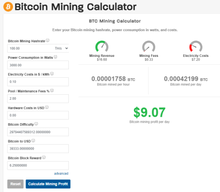 coinwarz: kalkulator penambangan crypto