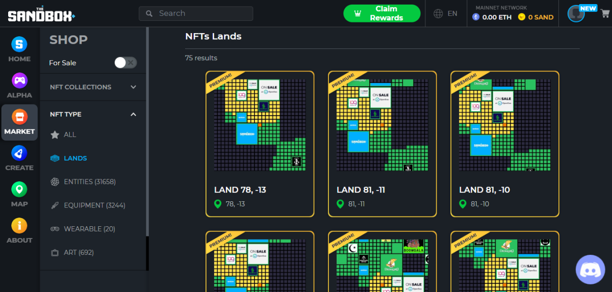 achat de terrain dans le métaverse sandbox