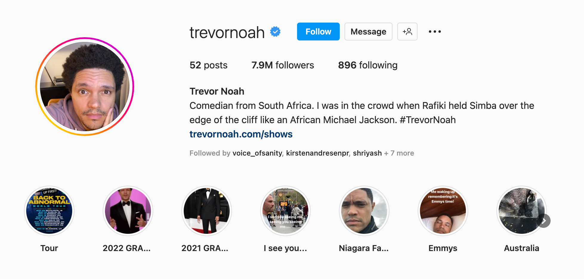 Ejemplos de biografías personales de Instagram