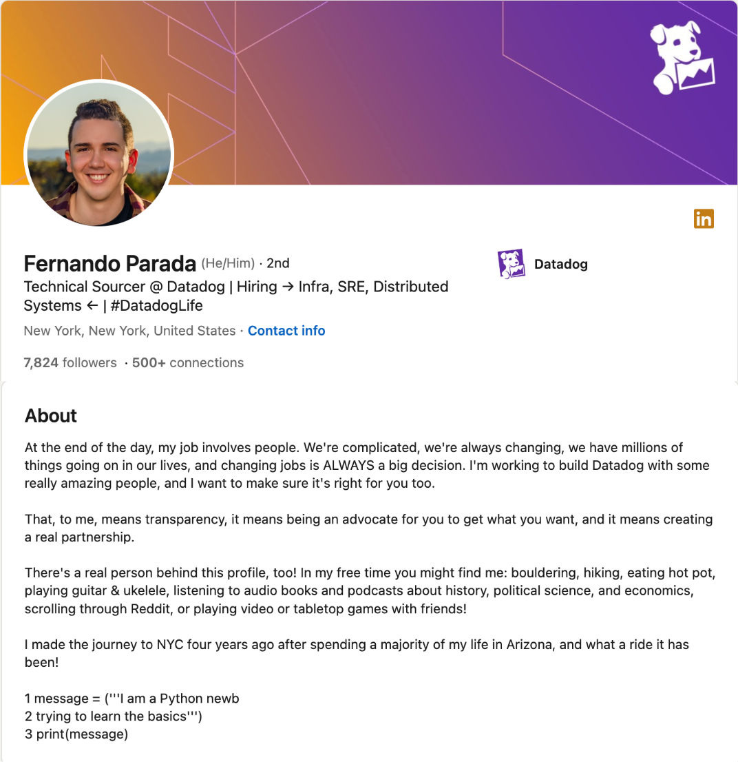 Ejemplos de biografías personales de LinkedIn