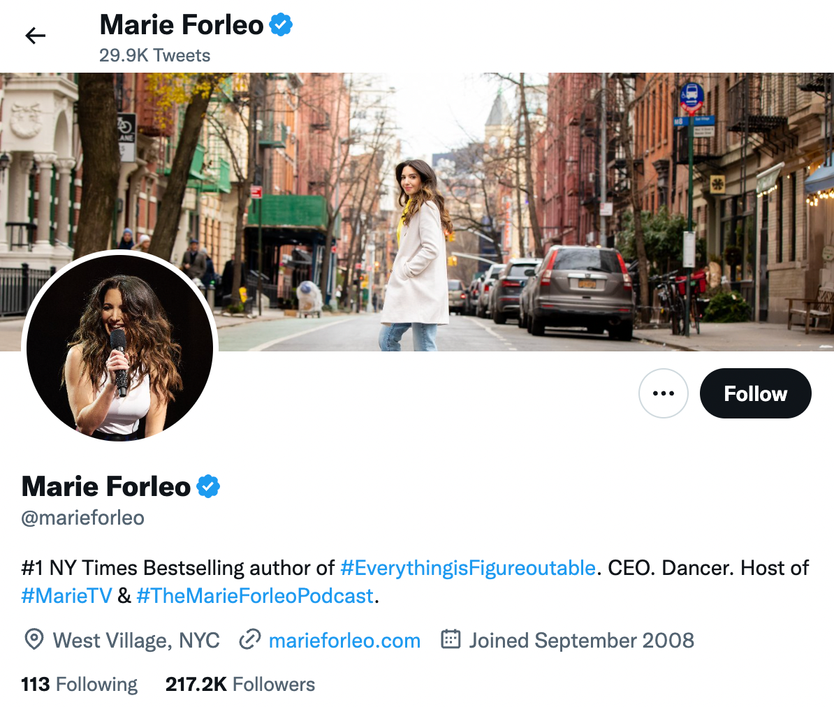 Ejemplos de biografías de Twitter