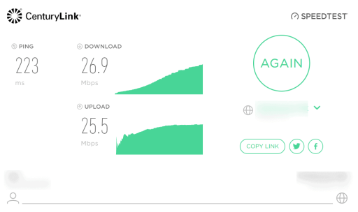 Century Link の Web サイトを使用して、最高のインターネット速度テスト サイトを探す
