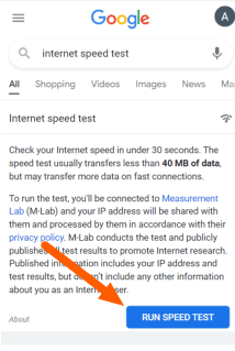 最高のインターネット速度テスト サイトについては、Google 速度テスト サイトにアクセスしてください