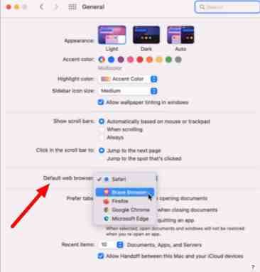 Cambia browser predefinito su macOS per cambiare il browser predefinito su iphone