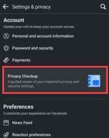 Klicken Sie auf die Option Datenschutzprüfung, um die Freundesliste auf fb privat zu machen