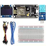 DAOKI ESP8266 スターター キット ESP8266 ウェザー ステーション キット IoT Arduino IDE 用 ESP8266 ESP-12E 開発ボード 0.96' OLED ディスプレイおよび DHT11 温度および湿度センサー + ブレッドボード