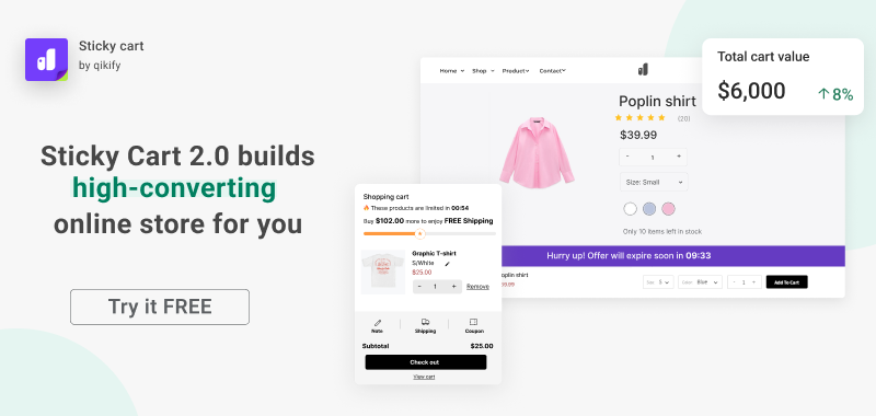 qikify Chariot collant, Chariot coulissant qikify Sticky cart, Slide cart - BFCM Shopify app deal