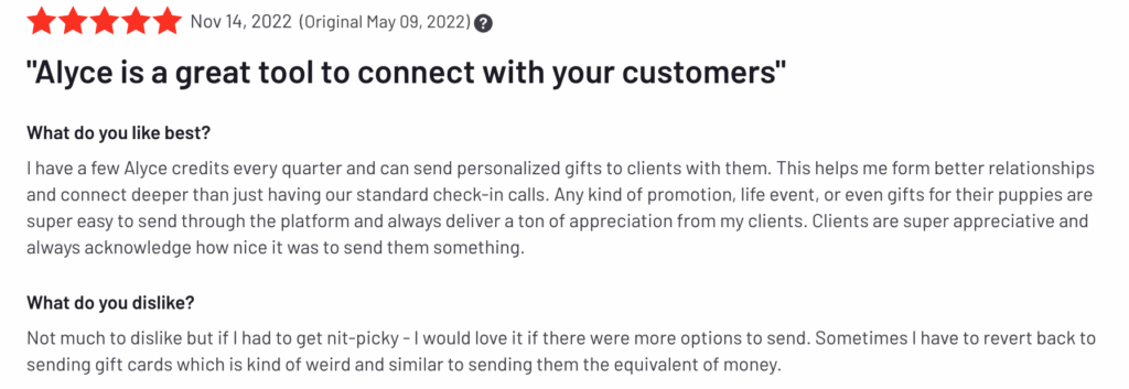 Zaangażowanie klientów: narzędzie do łączenia się z klientami (Alyce)