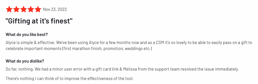 Pięciogwiazdkowa recenzja: Prezenty firmowe w najlepszym wydaniu (opublikowane na G2)