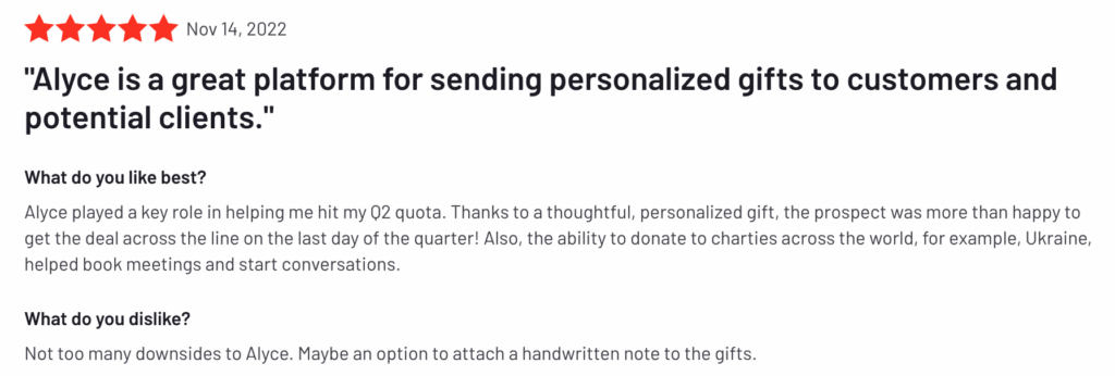 Osobisty przegląd prezentów: Alyce to świetna platforma