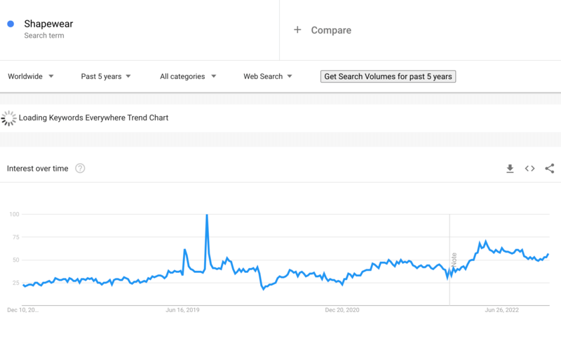 Dropshipping di prodotti Shapewear su Google Trends 2023