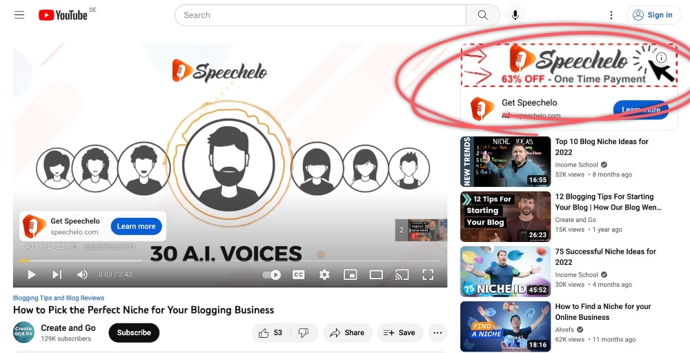 YouTube-Display-Anzeigen für Abonnenten