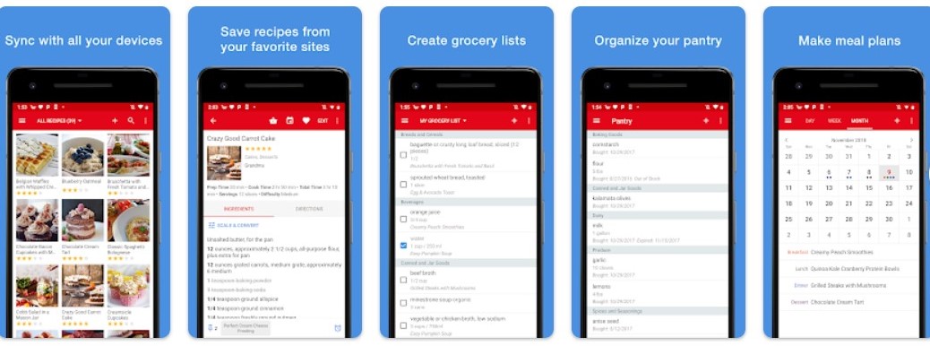 applications de planification de repas