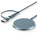 MagSafe 충전기/iPhone 14/14 Pro/14 Plus/14 Pro Max/iPhone 13/13 Pro/13 Pro Max/13 Mini/iPhone 12, 마그네틱 무선 충전 패드, Mag 충전기(파란색)와 호환되는 JSAUX 마그네틱 무선 충전기