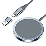 iPhone 14용 MagSafe 충전기와 호환 가능 - iPhone 14/14 Pro/14 Plus/14 Pro Max/13/13 Pro/13 Pro Max/13 Mini/12용 Mag Safe 마그네틱 무선 충전기 패드,[1 x USB C-USB 어댑터 ][AC 어댑터 없음]