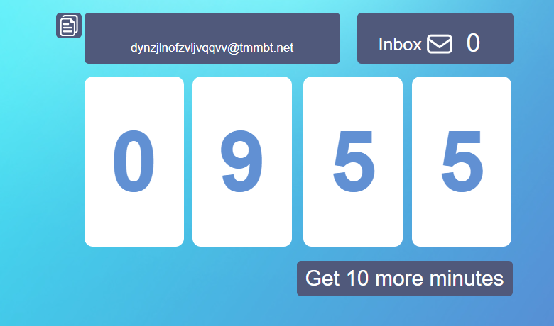 10 Minute Mail ผู้ให้บริการที่อยู่อีเมลสำรอง