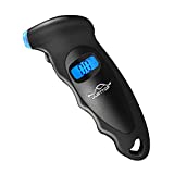 JUSTTOP Dijital Lastik Basınç Göstergesi, 150PSI Arabalar, Kamyonlar ve Bisikletler için 4 Ayar, Arkadan Aydınlatmalı LCD ve Kolay ve Doğru Okuma için Kaymaz Kavrama (Siyah)