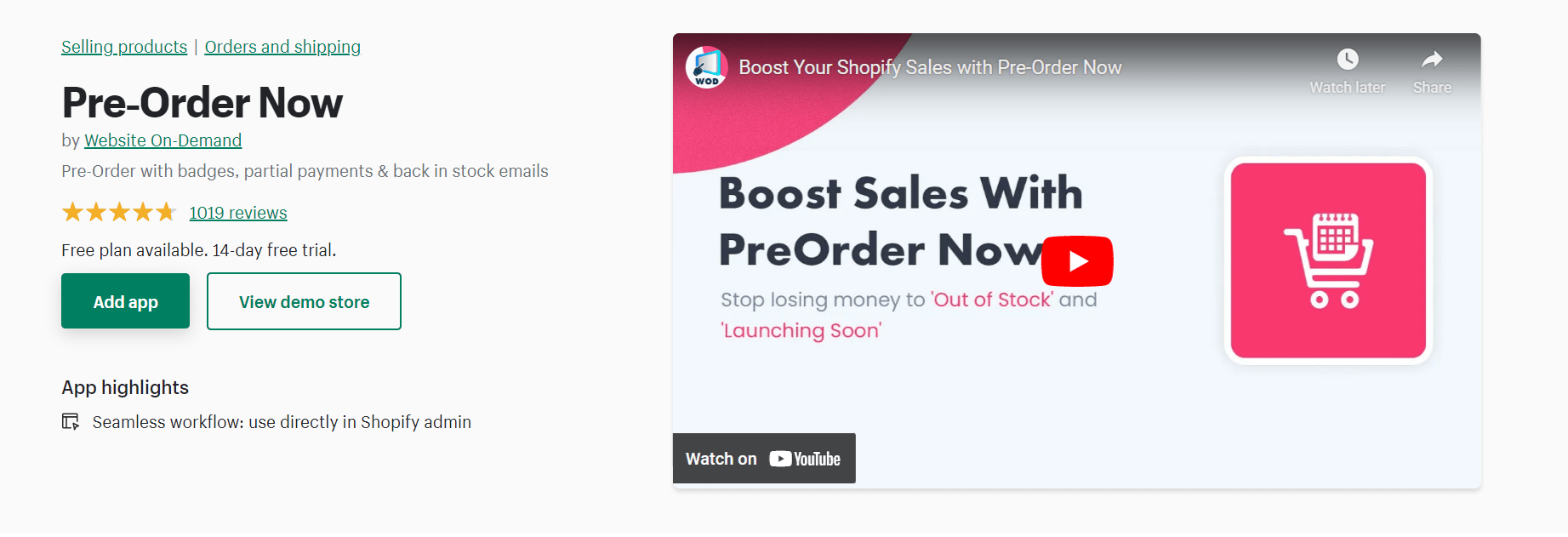Jetzt vorbestellen Shopify