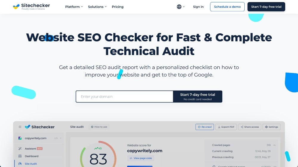 Sitechecker SEO-Rank-Checker-Tool
