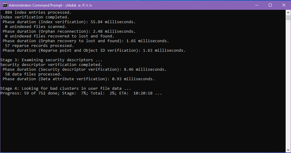 Как восстановить поврежденные данные с помощью CHKDSK