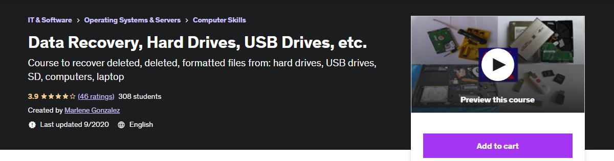 Восстановление данных, Жесткие диски, USB-накопители Udemy
