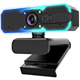 1080P 60FPS 스트리밍 웹캠, 마이크 및 필 라이트가 있는 스트리밍 카메라, 자동 초점, 줌/YouTube/Windows/Mac OS/노트북/MacBook/PC와 함께 작동