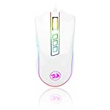 Redragon M711 Cobra 遊戲鼠標帶 1680 萬 RGB 彩色背光，10,000 DPI 可調，舒適的握感，7 個可編程按鈕，白色