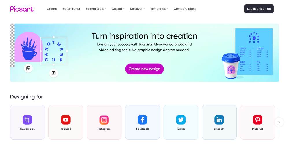 Picsart 無料の画像編集ソフトウェア
