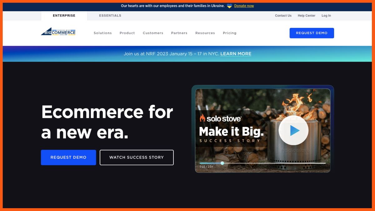 Pagina de pornire Bigcommerce