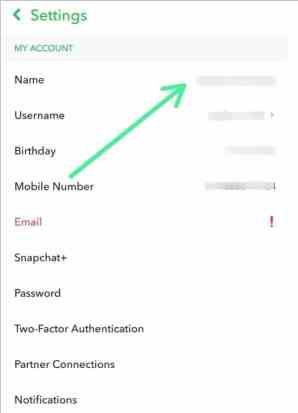 Snapchat アカウントの表示名を変更して、Snapchat ユーザー名を変更したい。