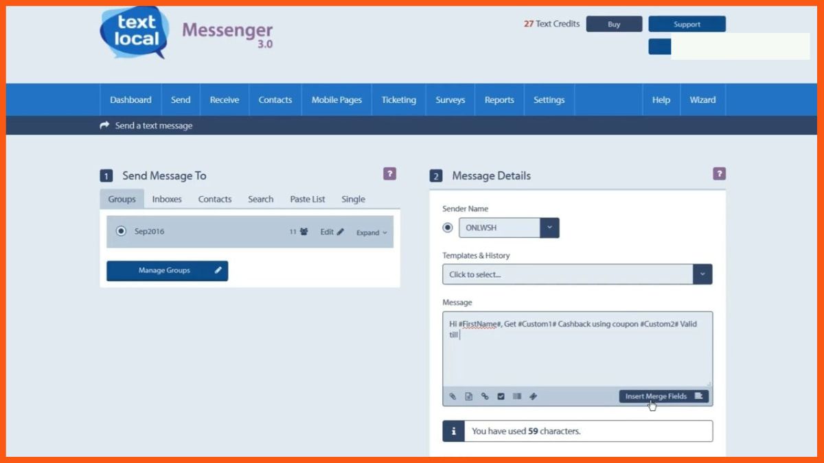 TextLocal- Furnizori API Whatsapp