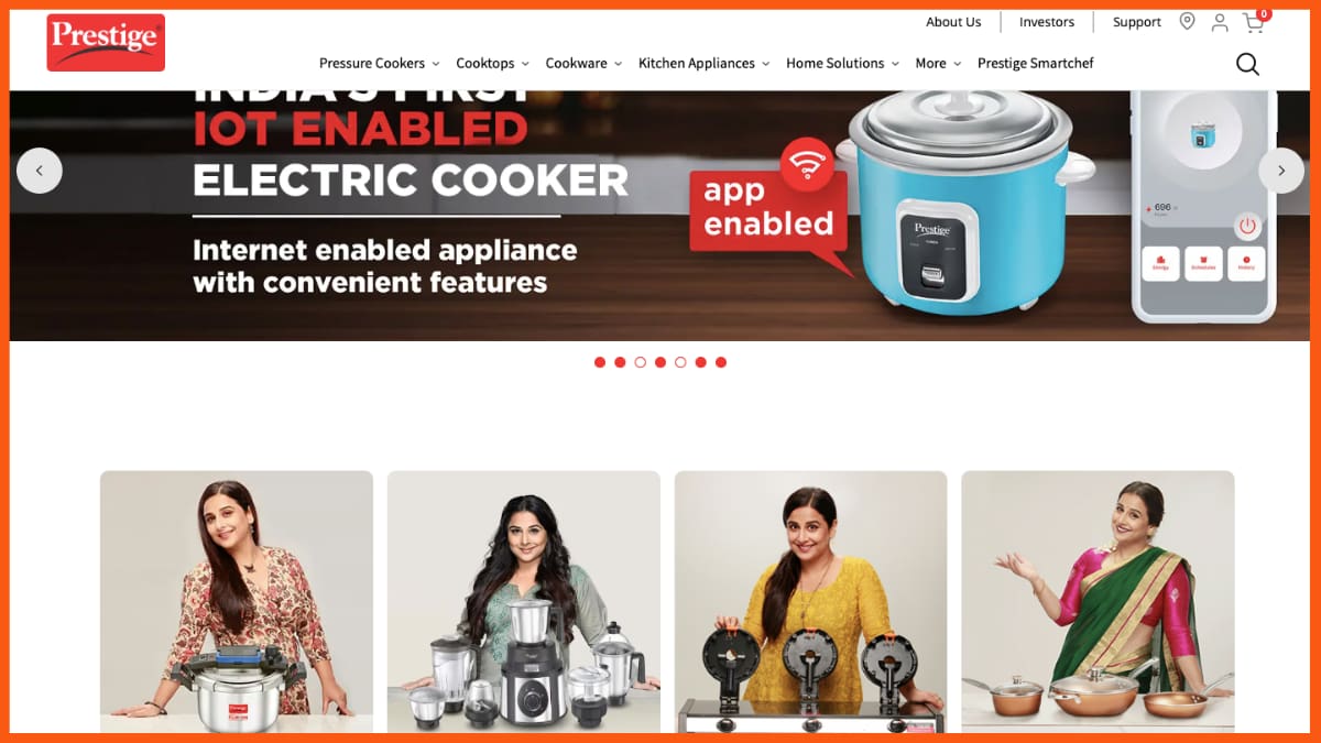 Pagina principală a uneia dintre cele mai bune mărci de electrocasnice din India