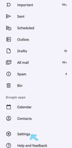 Matikan Notifikasi Gmail Di Android Anda untuk menghapus akun google dari android