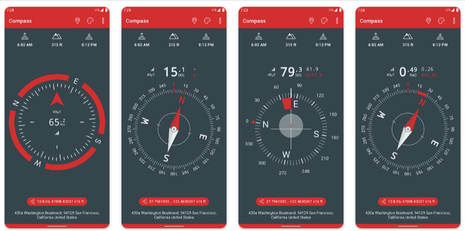 Kompas (Altimeter, Matahari Terbit, S)