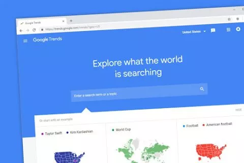 página inicial do Google Trends