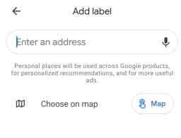 Masukkan alamat untuk membuat label publik di peta google