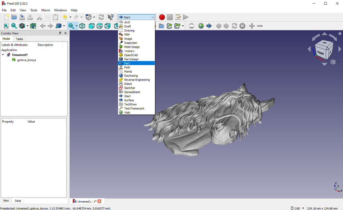 FreeCAD-選擇零件